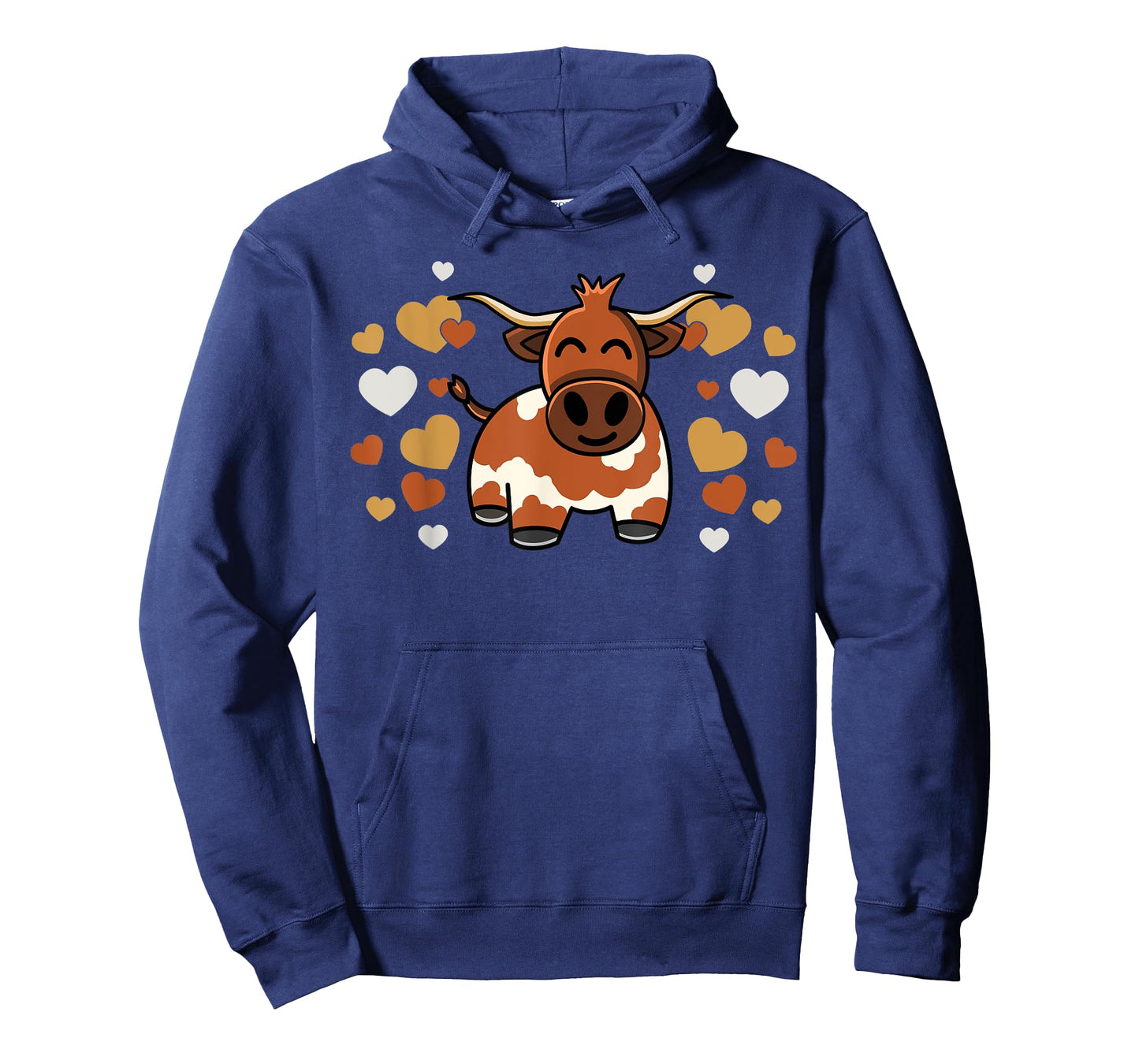 Cute Longhorn Cow With Hearts for Longhorn Cow Lovers T-Shirt