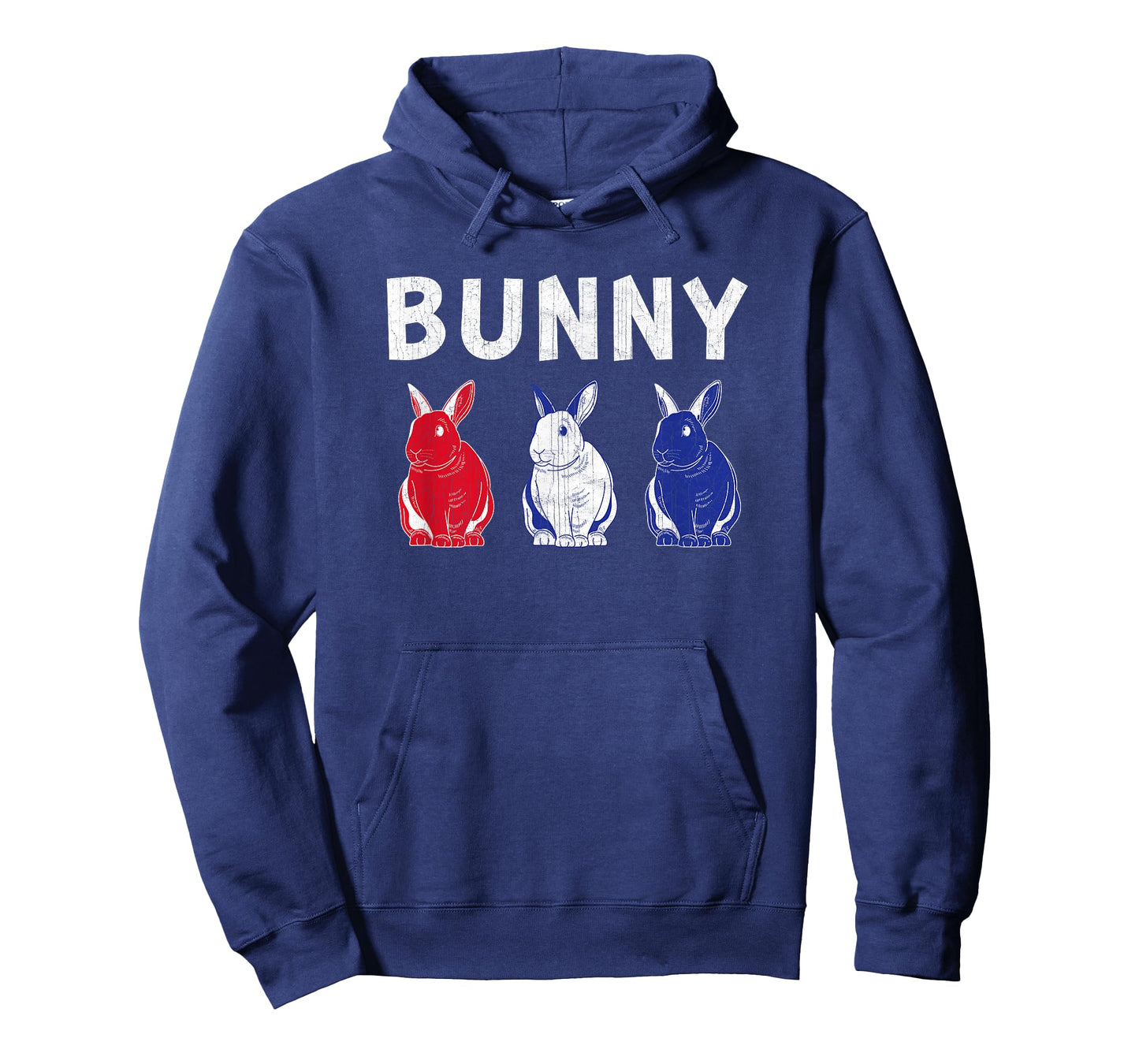 Vintage Bunny Red White Blue American Flag 4th Of July Women Kids Men T-Shirt