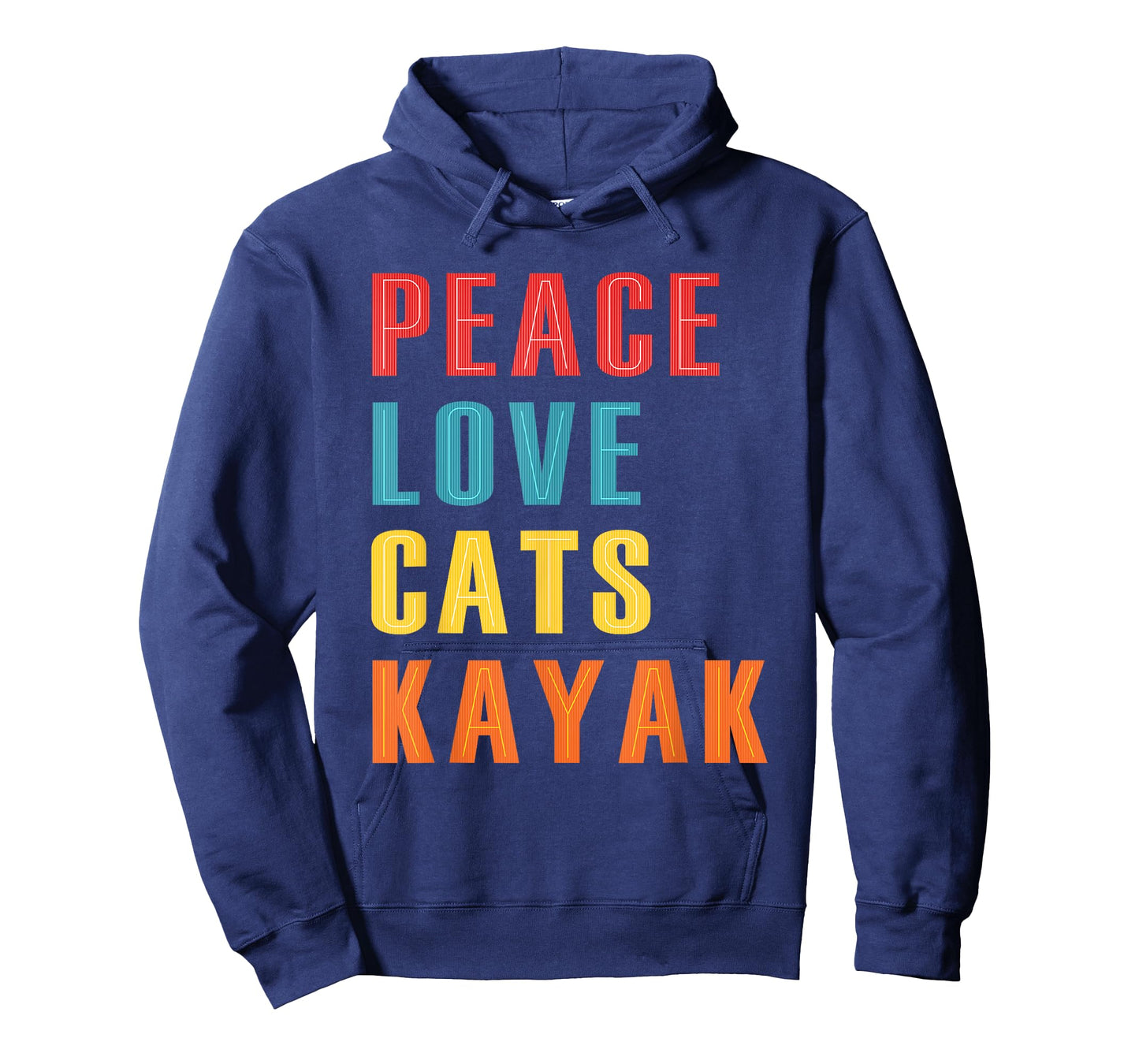 Peace Love Cats Kayak Funny Kayaking Boating Cat Enthusiasts T-Shirt