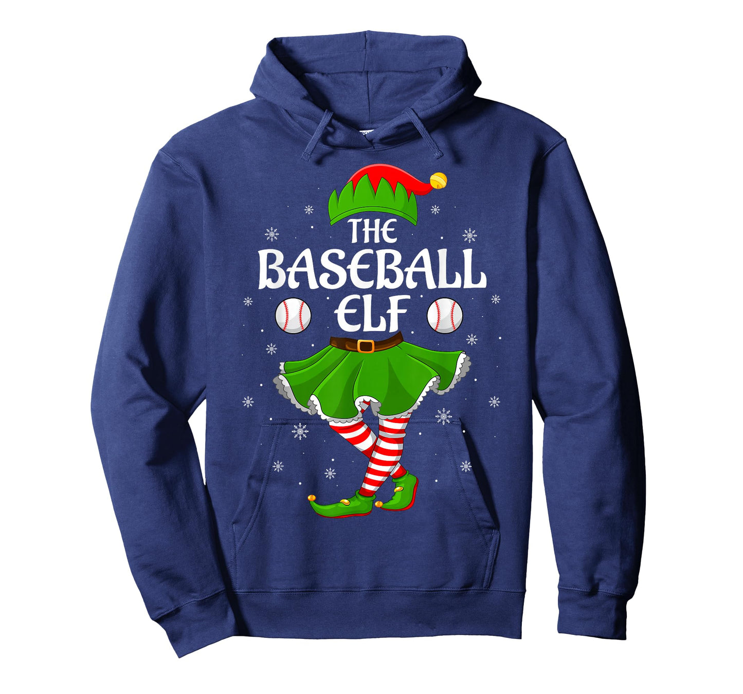 Baseball Elf Christmas Family Girls Women Elf Squad Xmas T-Shirt