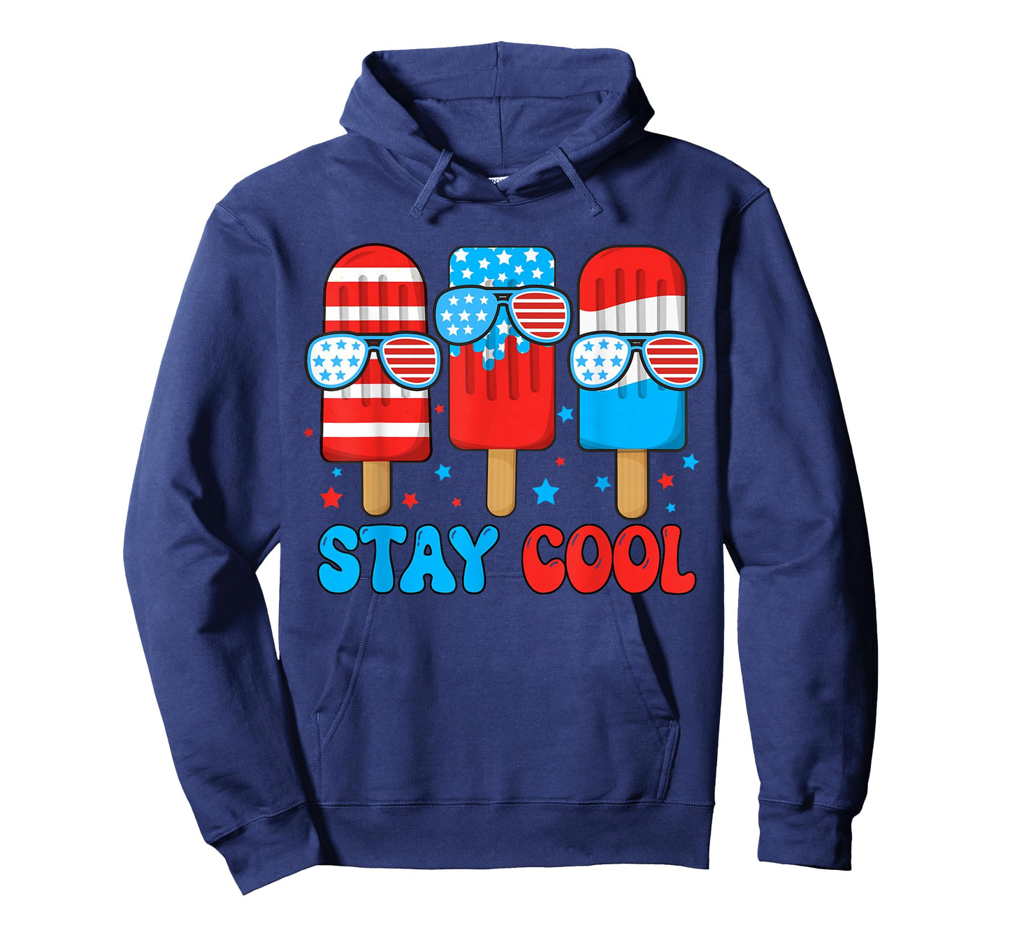 Stay Cool Popsicle 4th July Boys Men Patriotic American Flag T-Shirt