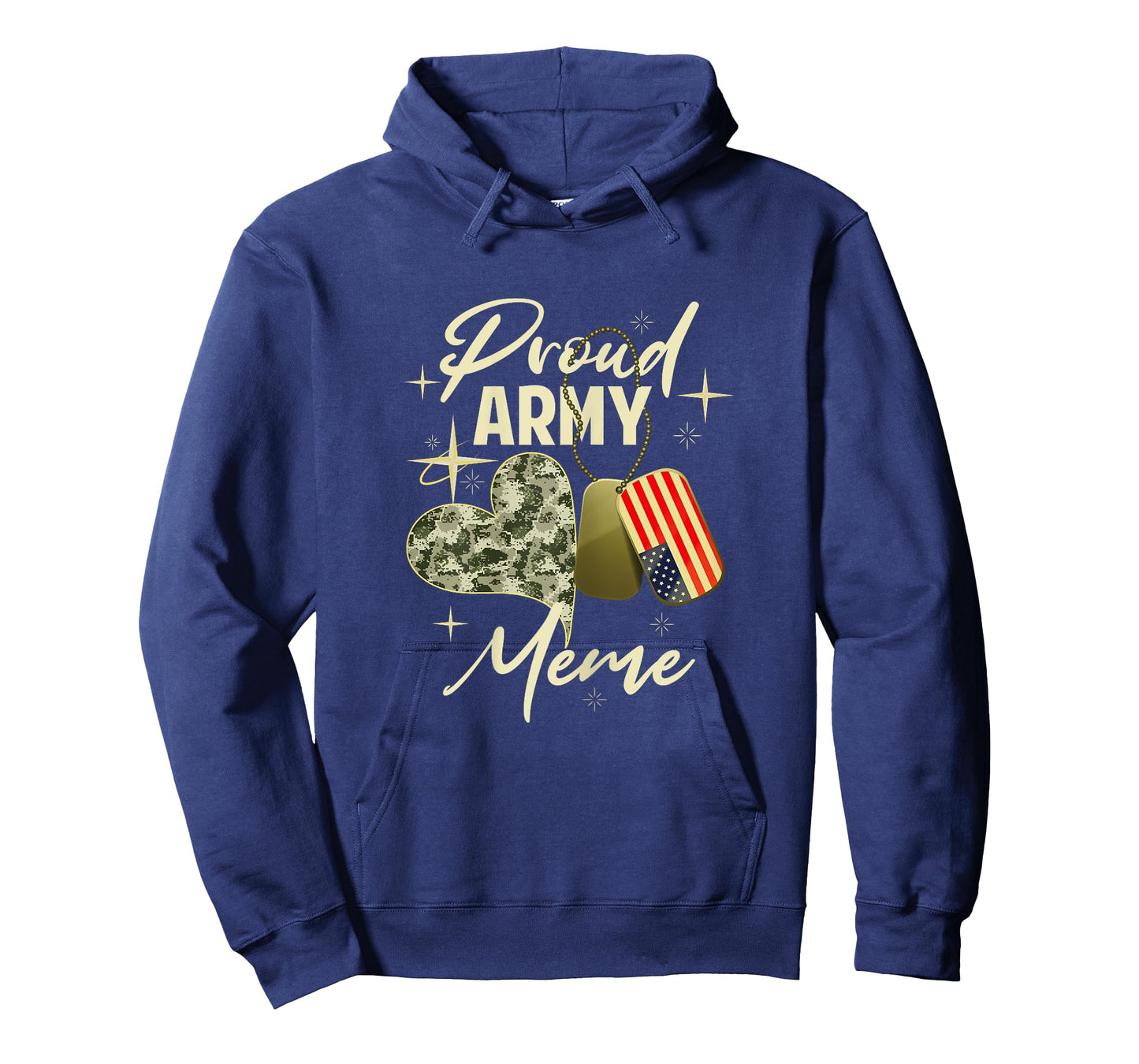 Proud Army Meme Camouflage Mother's Day Dog Tag US Flag T-Shirt