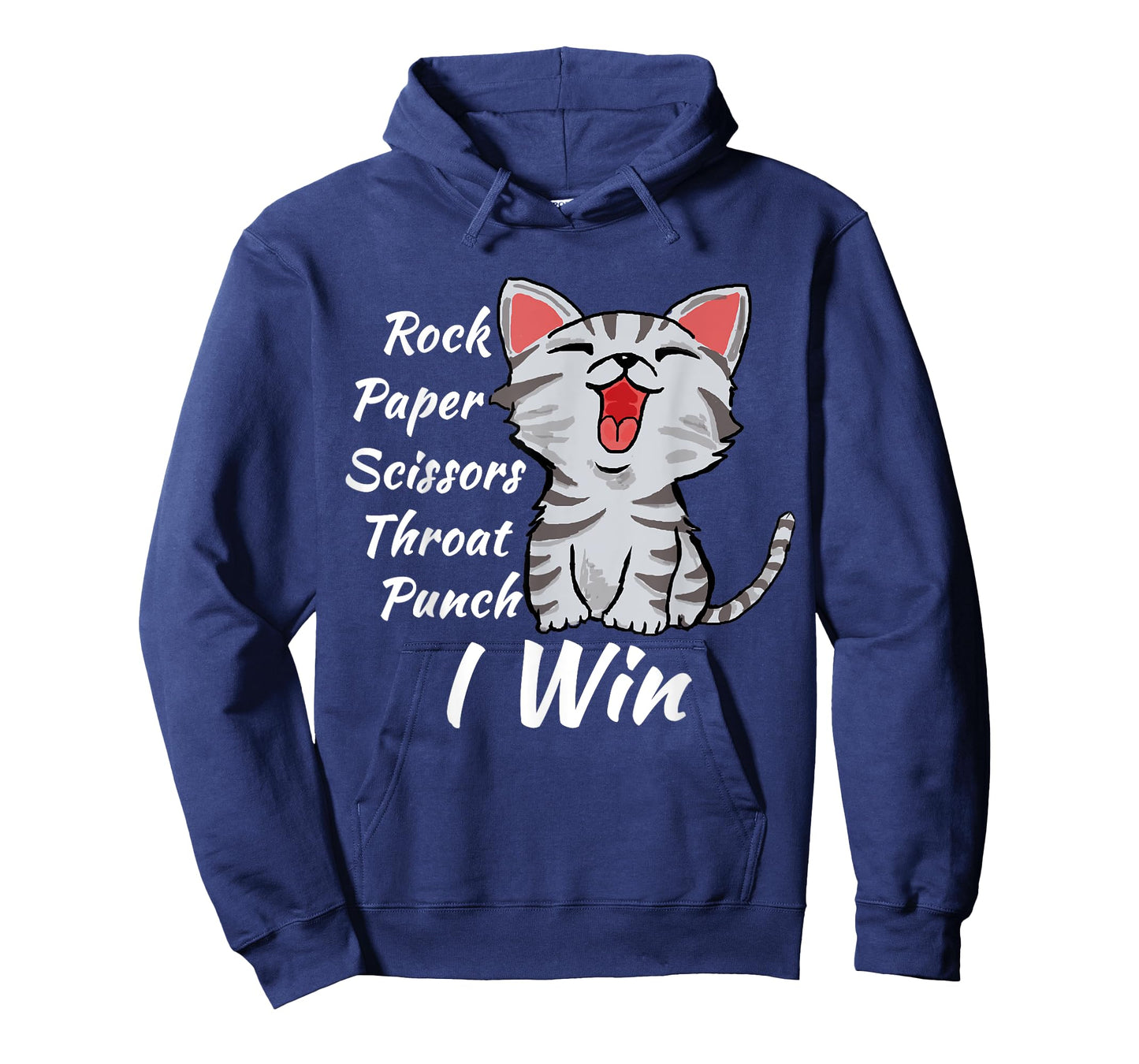 Rock Paper Scissors Throat Punch I Win Cat Funny Men Women T-Shirt