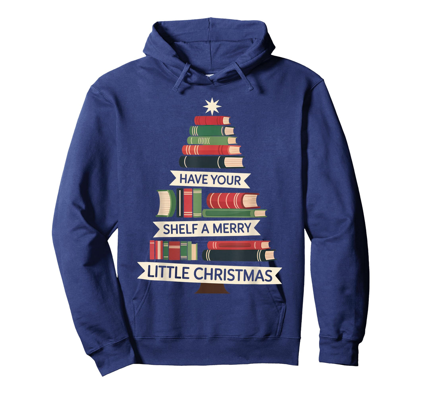 Funny Book Merry Little Christmas Tree Holiday Design T-Shirt