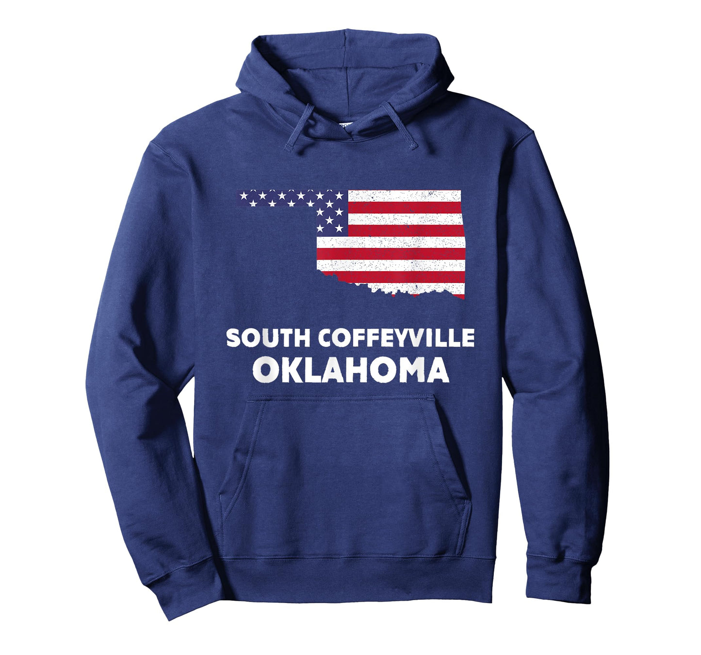 Distressed Patriotic USA Flag South Coffeyville, OK Women Men T-Shirt