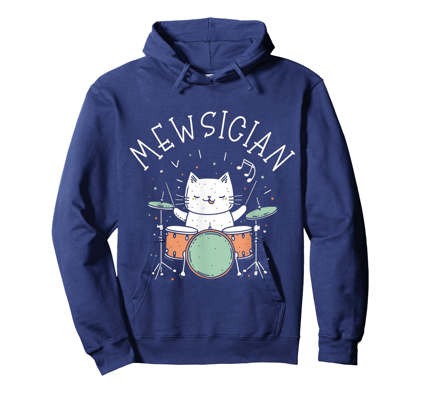 Drummer Cat Mewsician Funny Cute Kawaii Cat Playing Drums T-Shirt