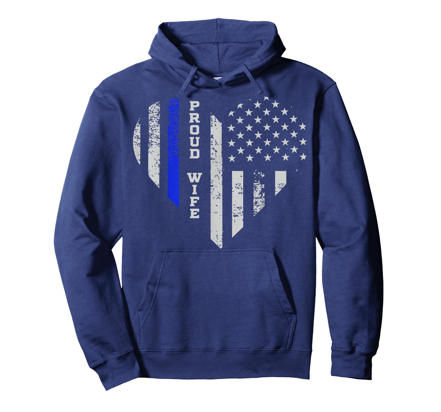 Thin Blue Line Heart T-Shirt Wife of Police Proud USA T-Shirt
