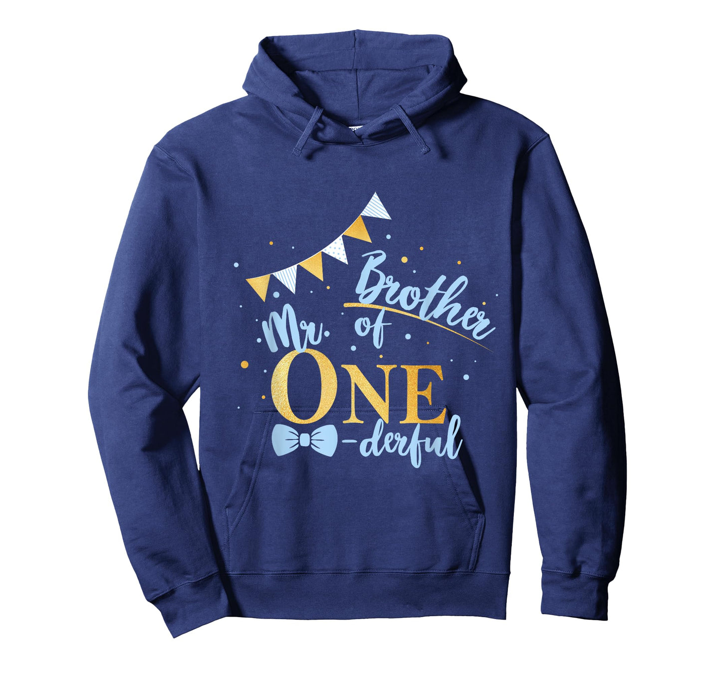 Brother Of Mr One-derful Party Blue-Gold Boy 1st Birthday T-Shirt