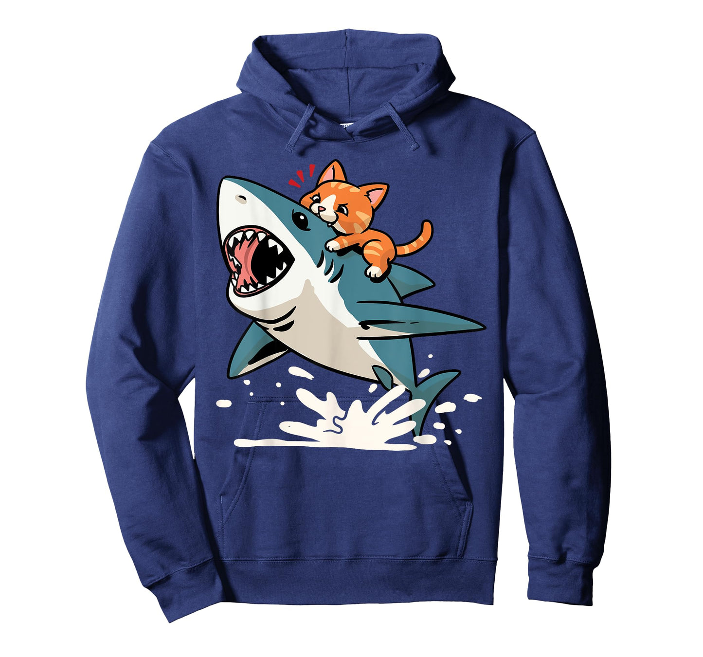 Cat Biting Shark Kitten Bit Funny Orange Cat Shark Men Women Girls Kids T-Shirt