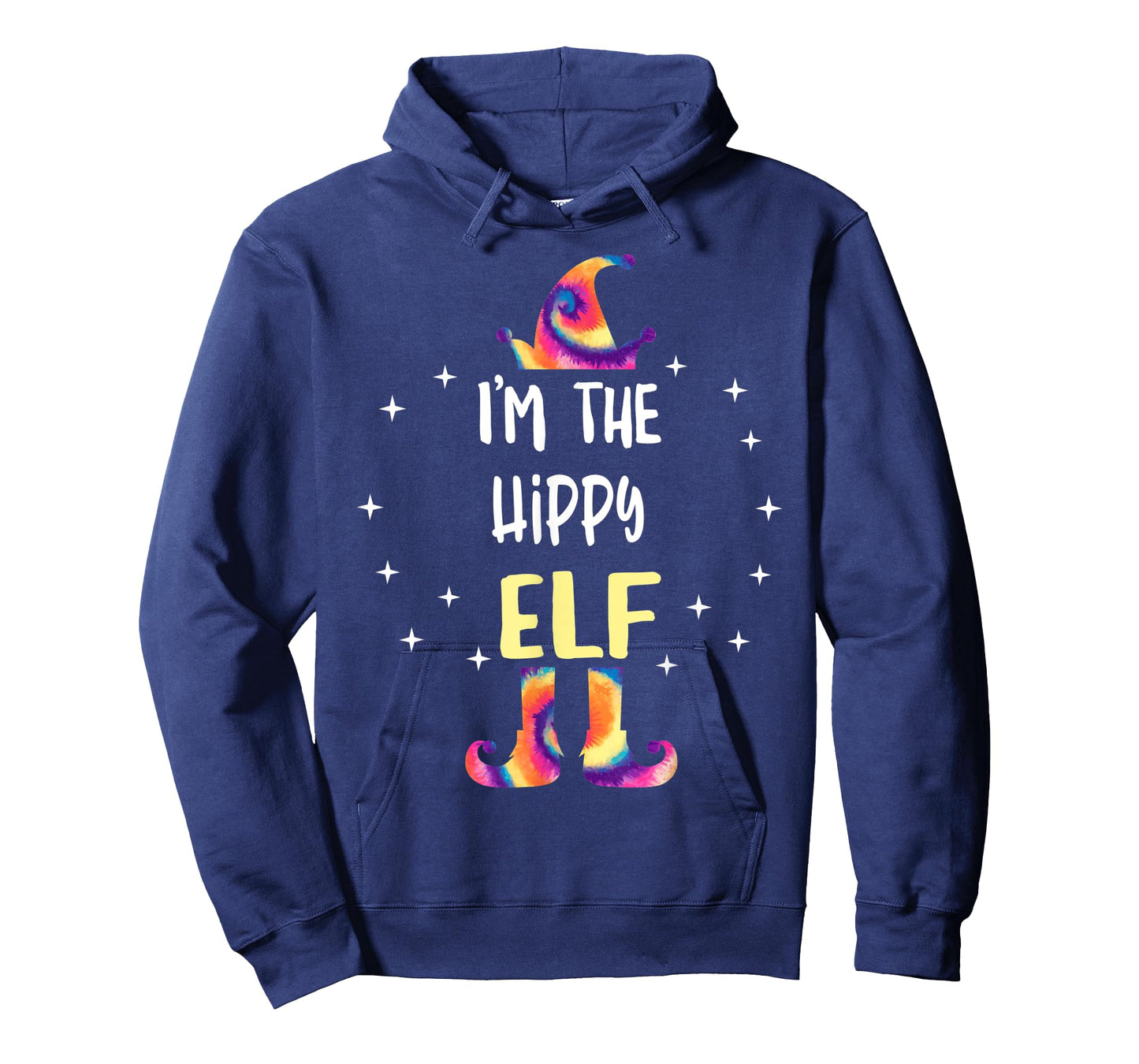 I'm The Hippy Elf Tie Dye Christmas Matching Family T-Shirt
