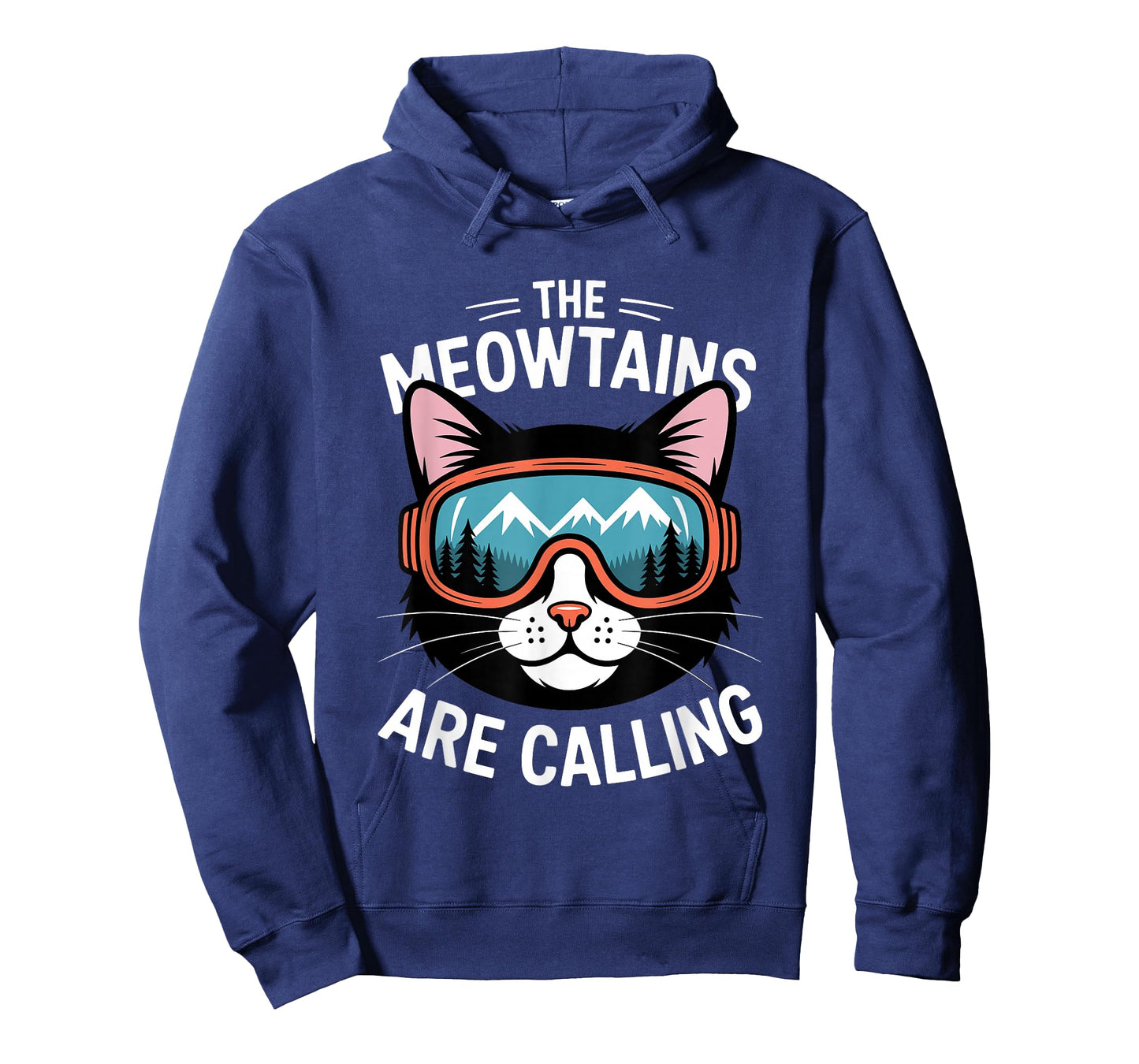 The Meowtains Are Calling Funny Cat Hiking Skiing Adventure T-Shirt