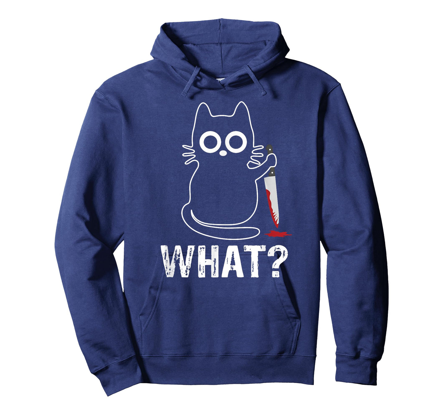 What? - Funny Cat with Knife Graphic Design T-Shirt