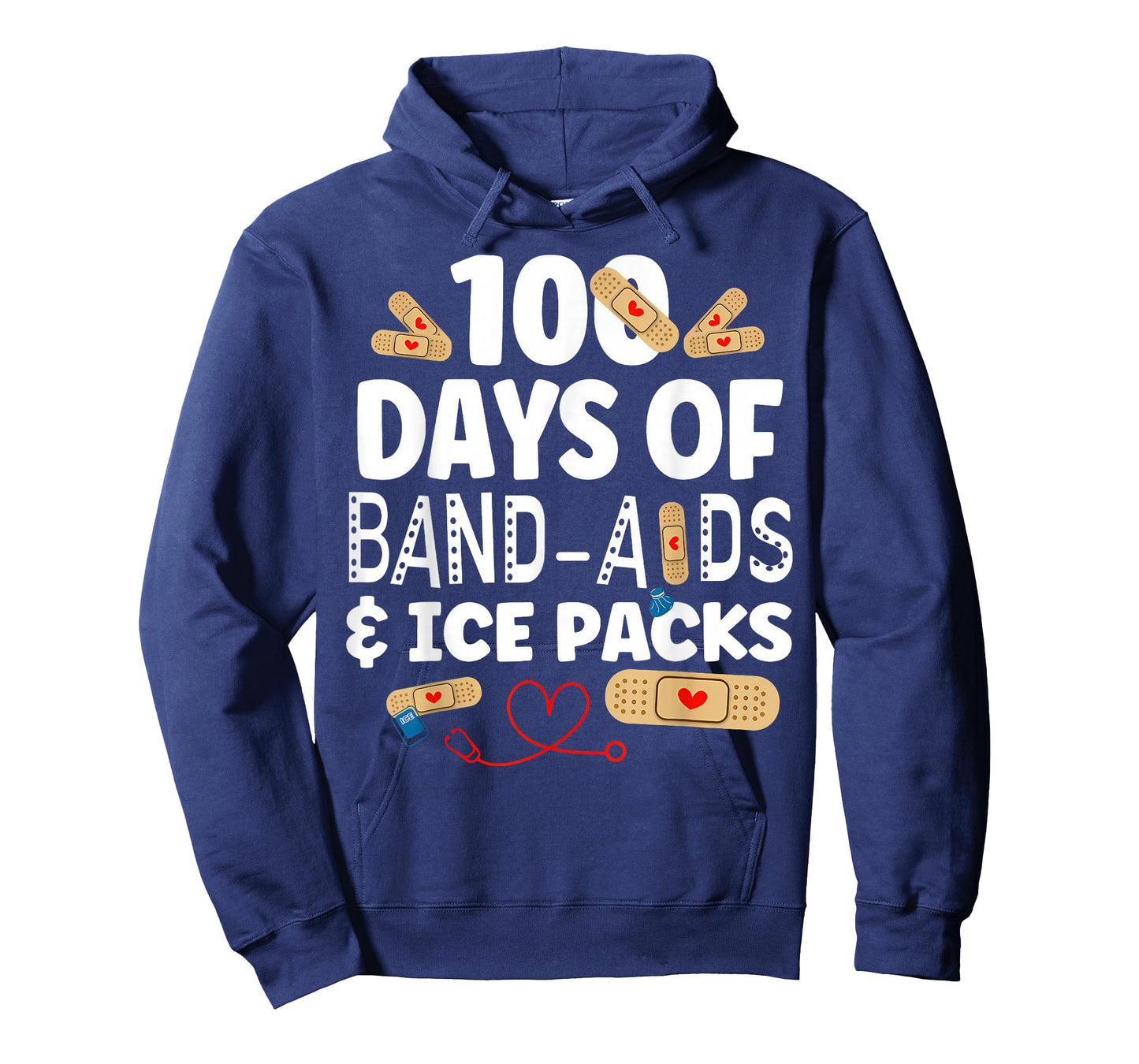 100 Days Band Aids & Ice Packs Nurse 100 Days Of School T-Shirt