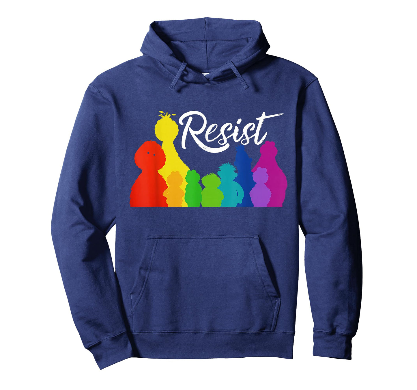 Resist Save P.B.S, Rainbow Silhouette Design Graphic Tee T-Shirt