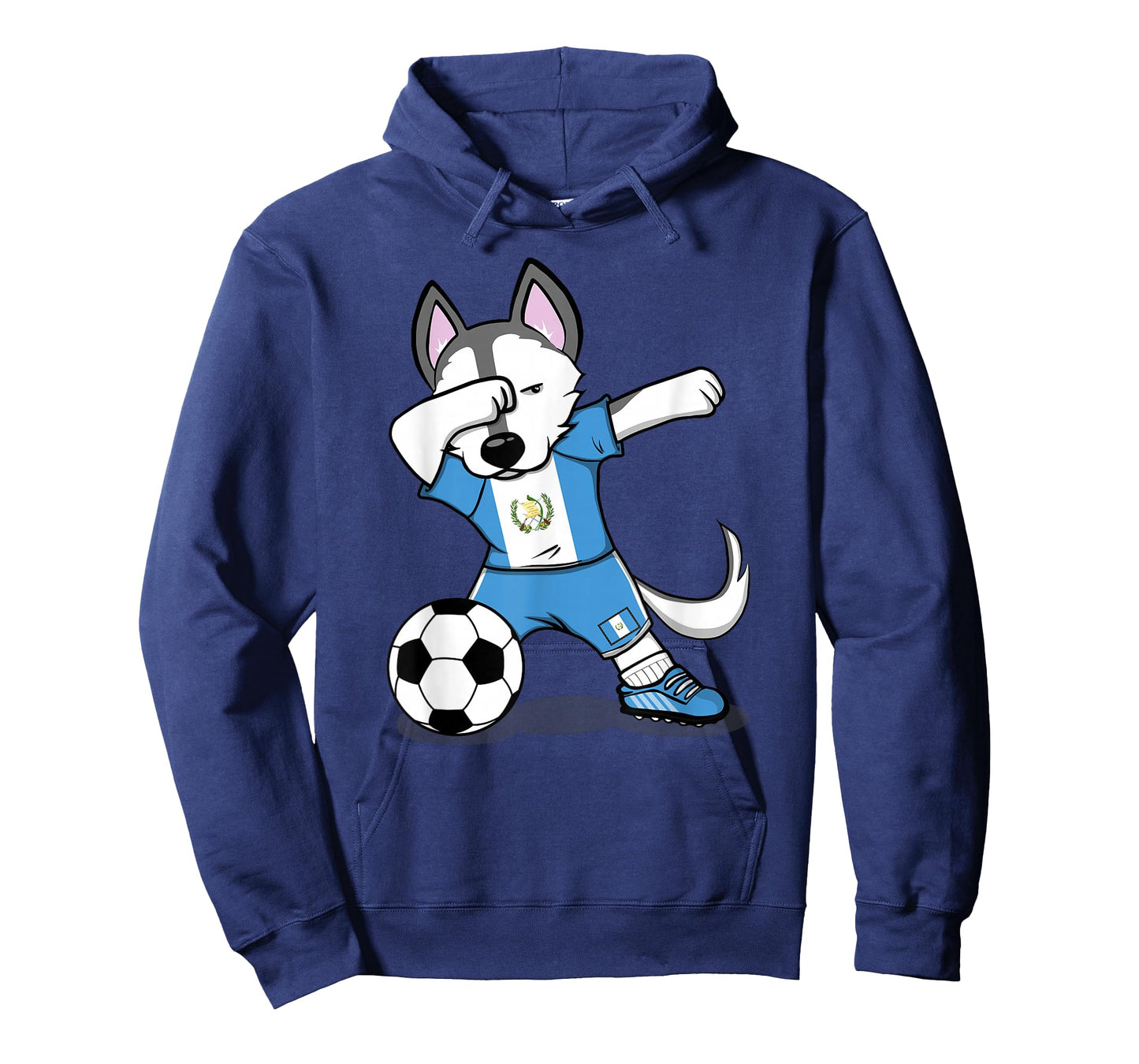 Dabbing Husky Guatemala Soccer Fans Jersey Guatemalan Flag T-Shirt