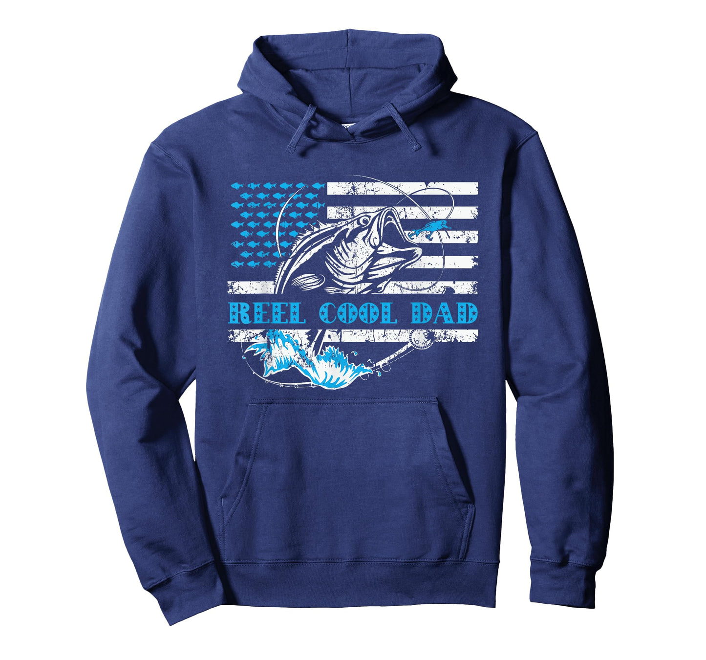 Fishing Stuff For Fathers Day, Reel Cool Dad American Flag Kids Men T-Shirt