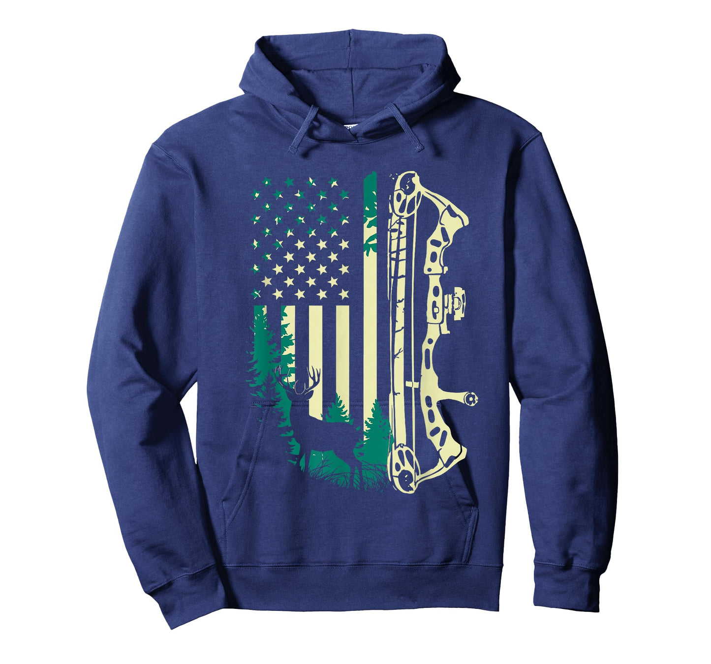 Patriotic Bowhunting USA Flag Bow Archery Deer Hunting Wild T-Shirt