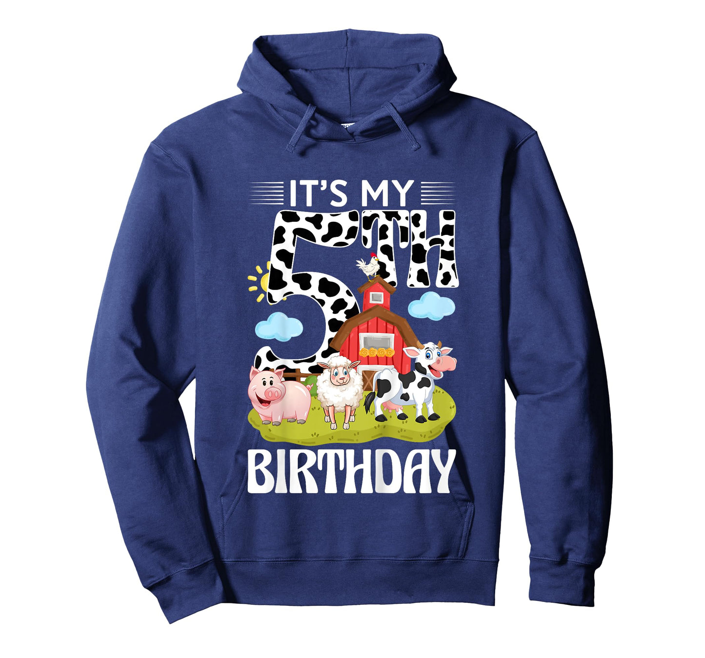 Cute It's My 5th Birthday 5 Years Old Farm Theme 5th B-day T-Shirt