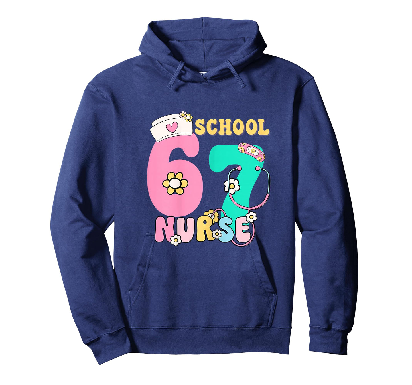 67 Meme Funny School Nurse Pastel Retro Design T-Shirt