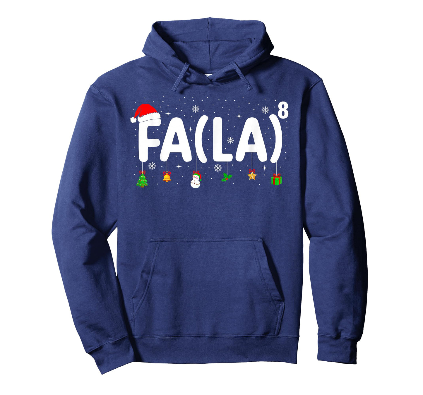 FA (LA) 8 Funny Christmas Santa Hat FA La Math Teacher Kids T-Shirt