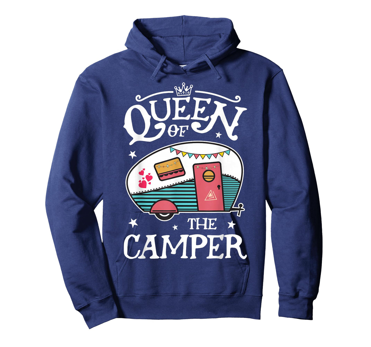 Queen of The Camper Funny Camping Outdoor Women Girls Zip T-Shirt