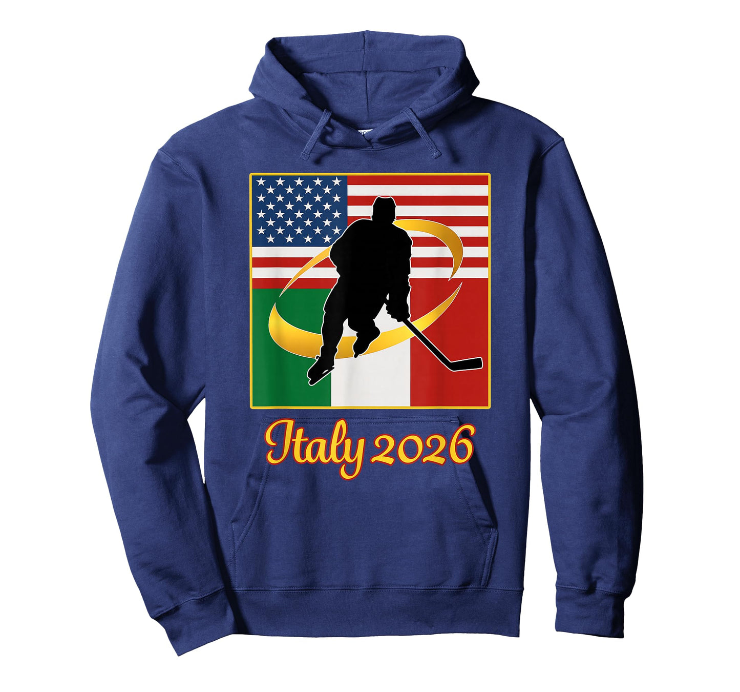 Italy 2026 Ice Hockey 2026 USA Italy Flags Winter Sports T-Shirt