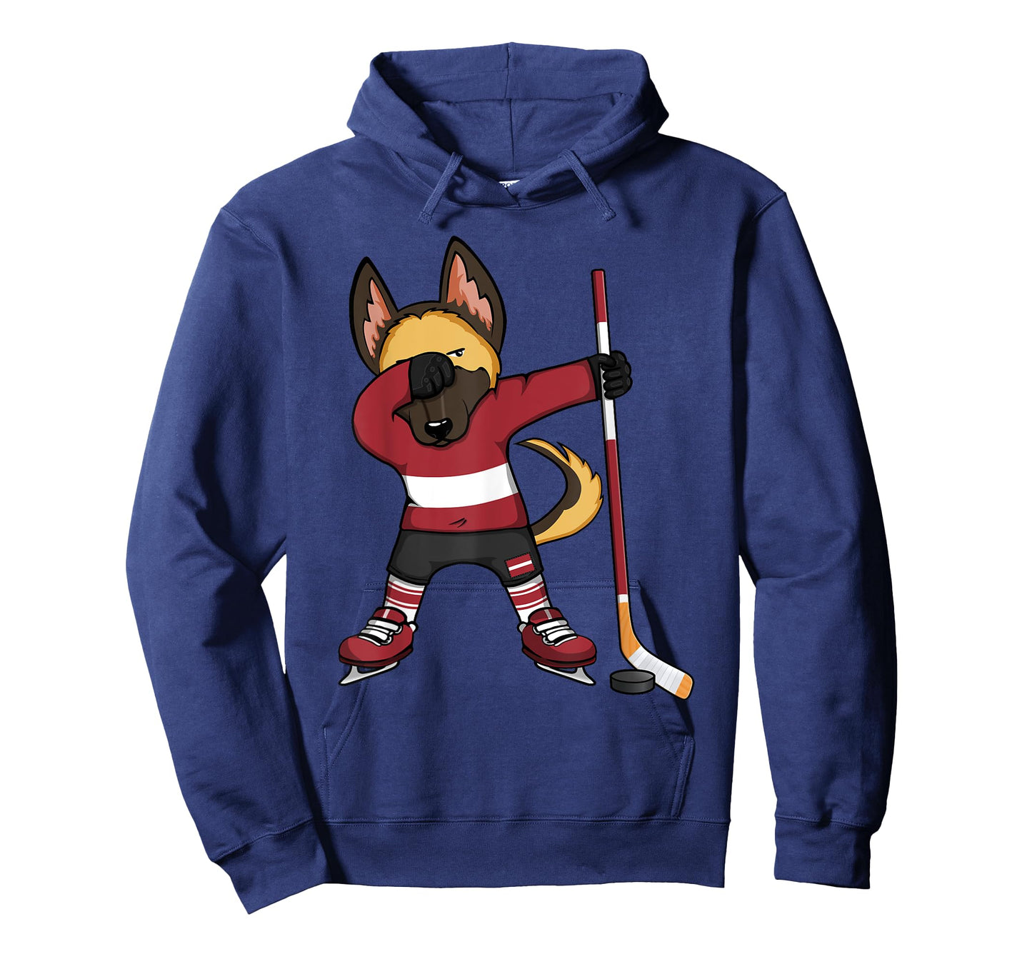 Dabbing German Shepherd Latvia Ice Hockey Fans Winter Sports T-Shirt