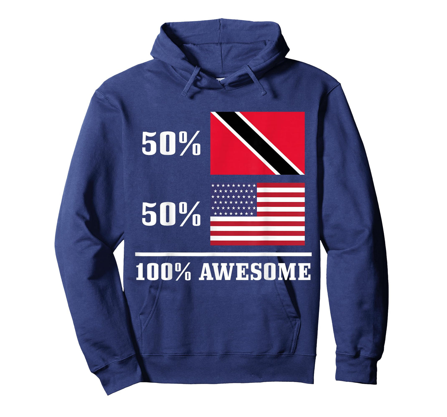50% Trinidad & Tobago 50% USA American Flag Pride T-Shirt