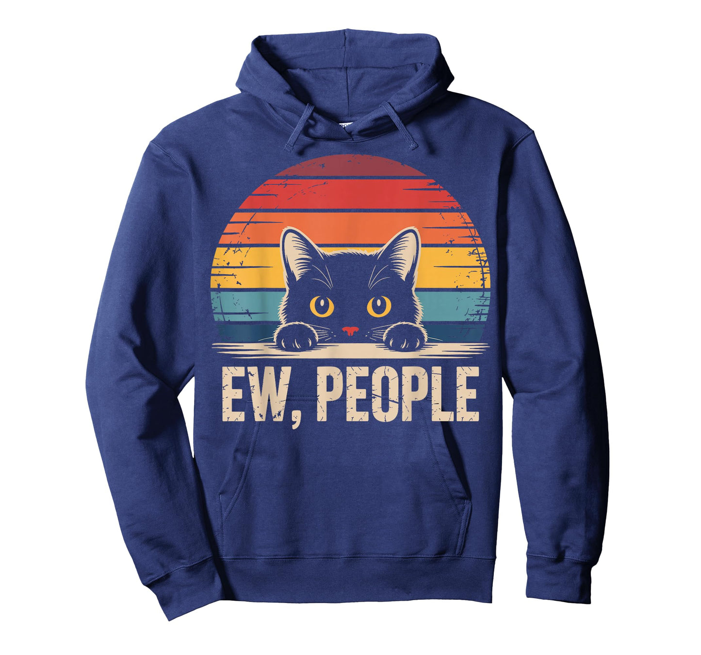 Ew People Retro Vintage Anti Social Cat Funny Introvert T-Shirt