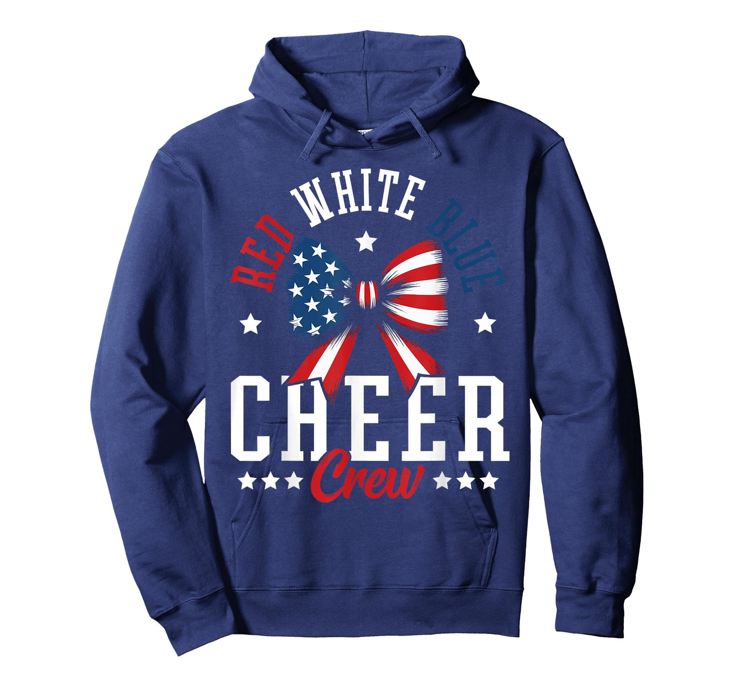 Red White and Blue Patriotic Cheer Crew Cheerleader USA Bow T-Shirt