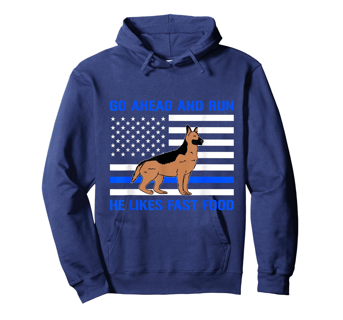 Go Ahead Run He Likes Fast Food USA American Flag T-Shirt