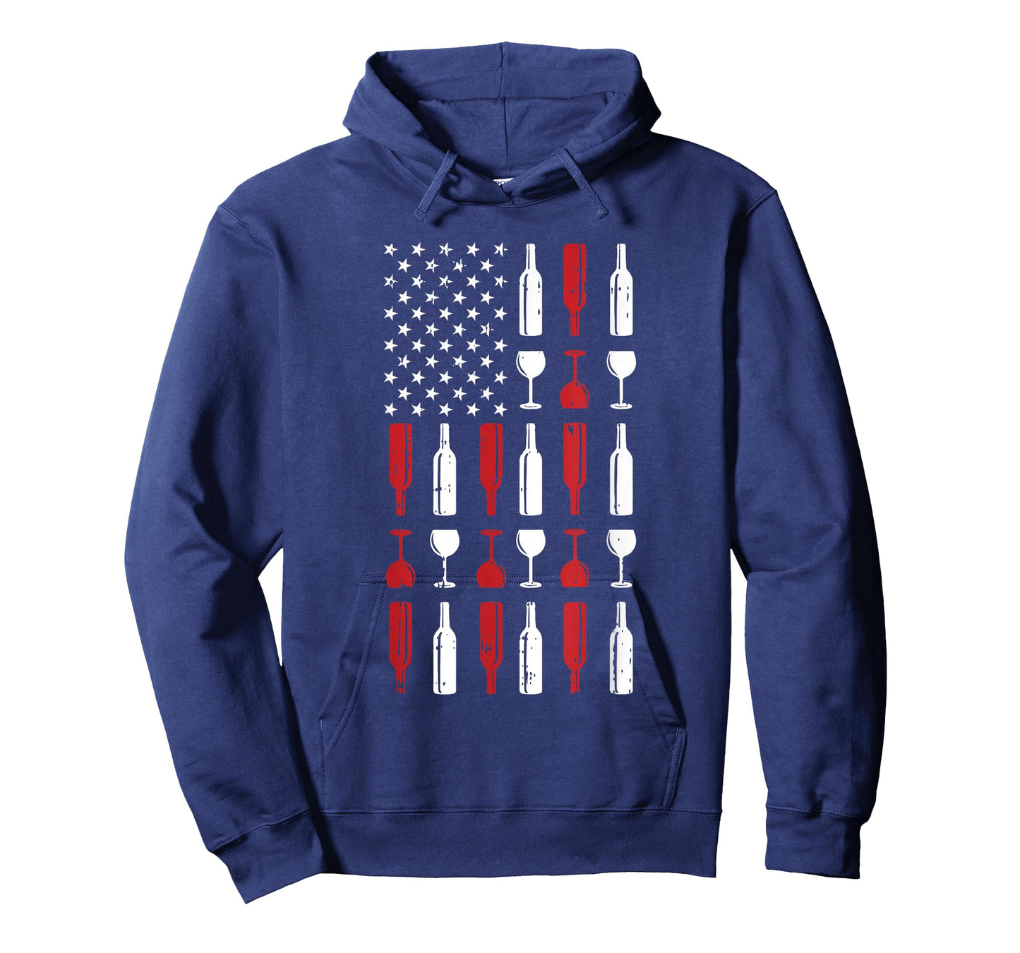 Wine Glass 4th of July Vintage USA Flag Patriotic Drinker T-Shirt