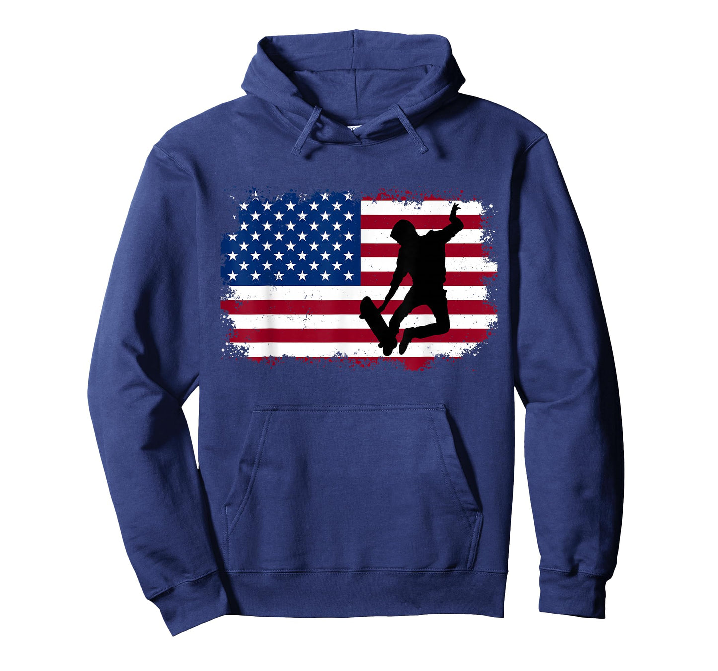 Skateboarding Skater Skate Board American Flag Men Boys T-Shirt