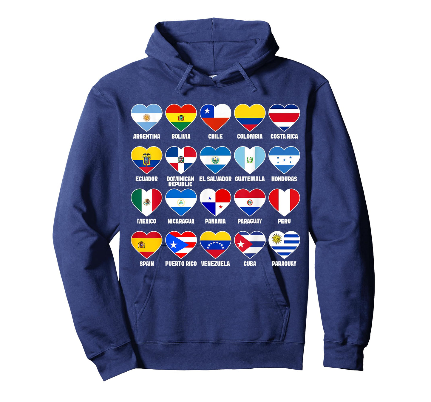 Hispanic Countries Flags Hearts Hispanic Heritage Month T-Shirt