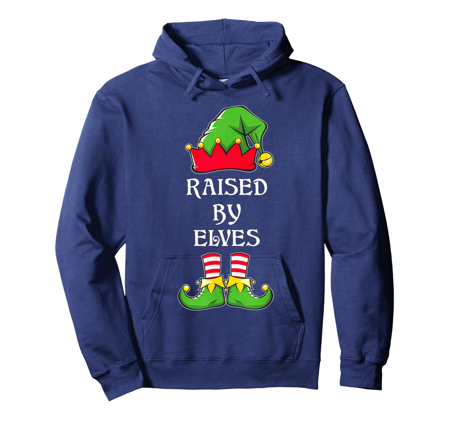 Funny Raised By Elves Christmas Elf Hat T-Shirt