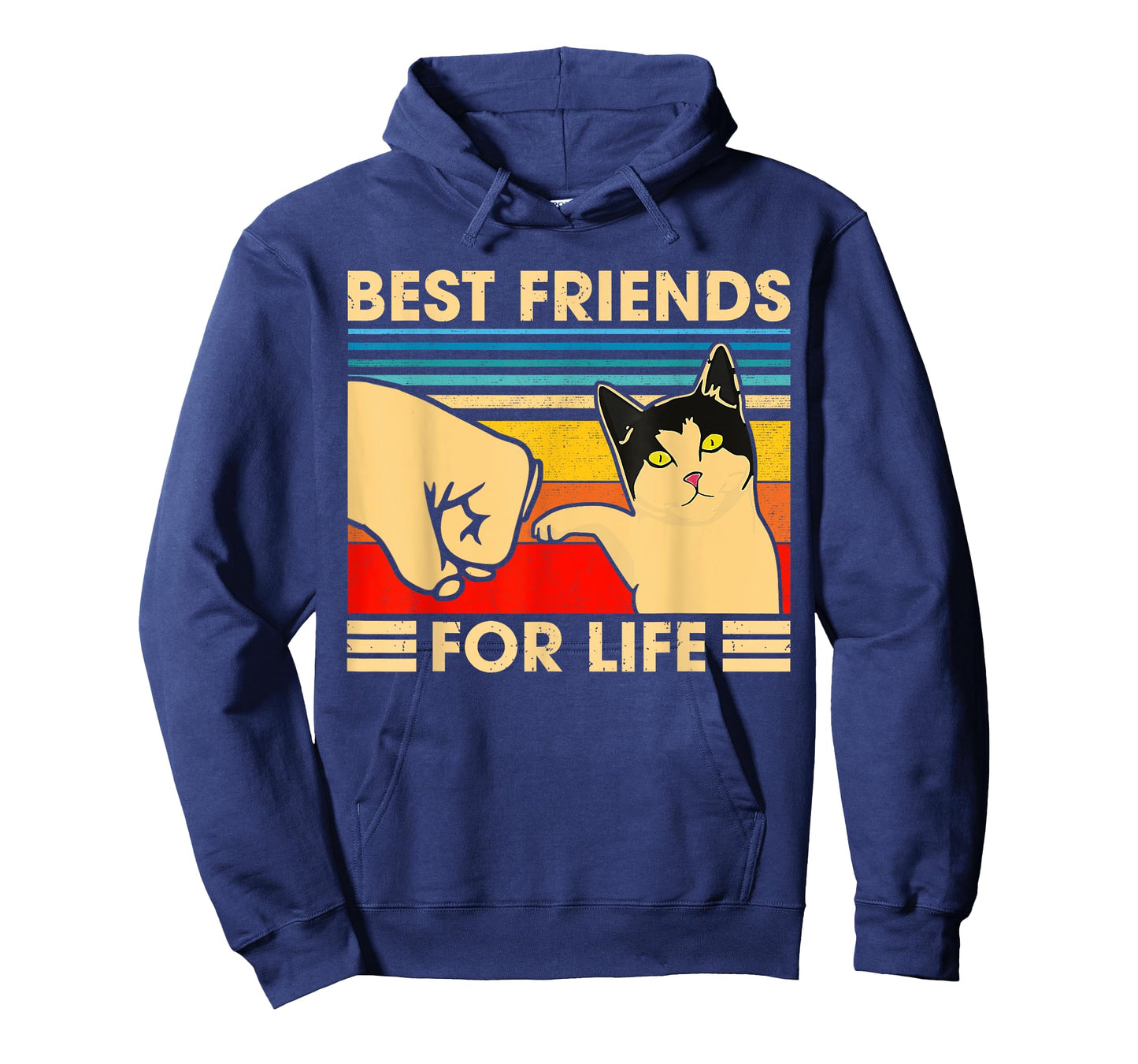 Vintage Cat Best Friends For Life Fist Bump Funny Cat Lovers T-Shirt