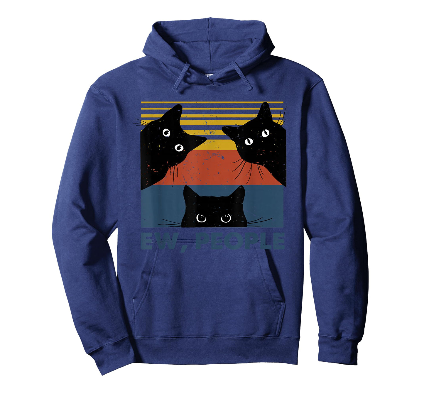 Ew, People Three Black Cats Vintage Retro โ Funny Cat T-Shirt