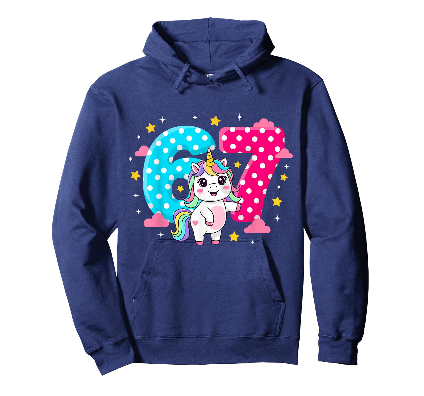 Six Seven Bruh Dabbing Unicorn 6 7 Meme 7th Birthday Girl T-Shirt