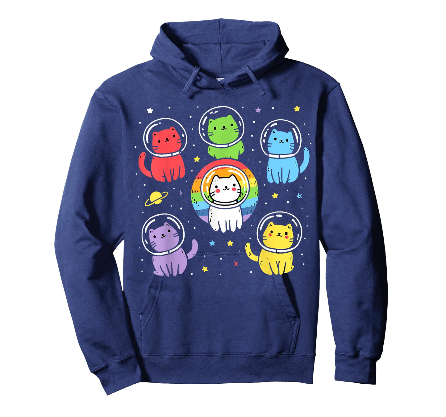 Gay Cats in Space Rainbow Pride Month LGBT Ally T-Shirt