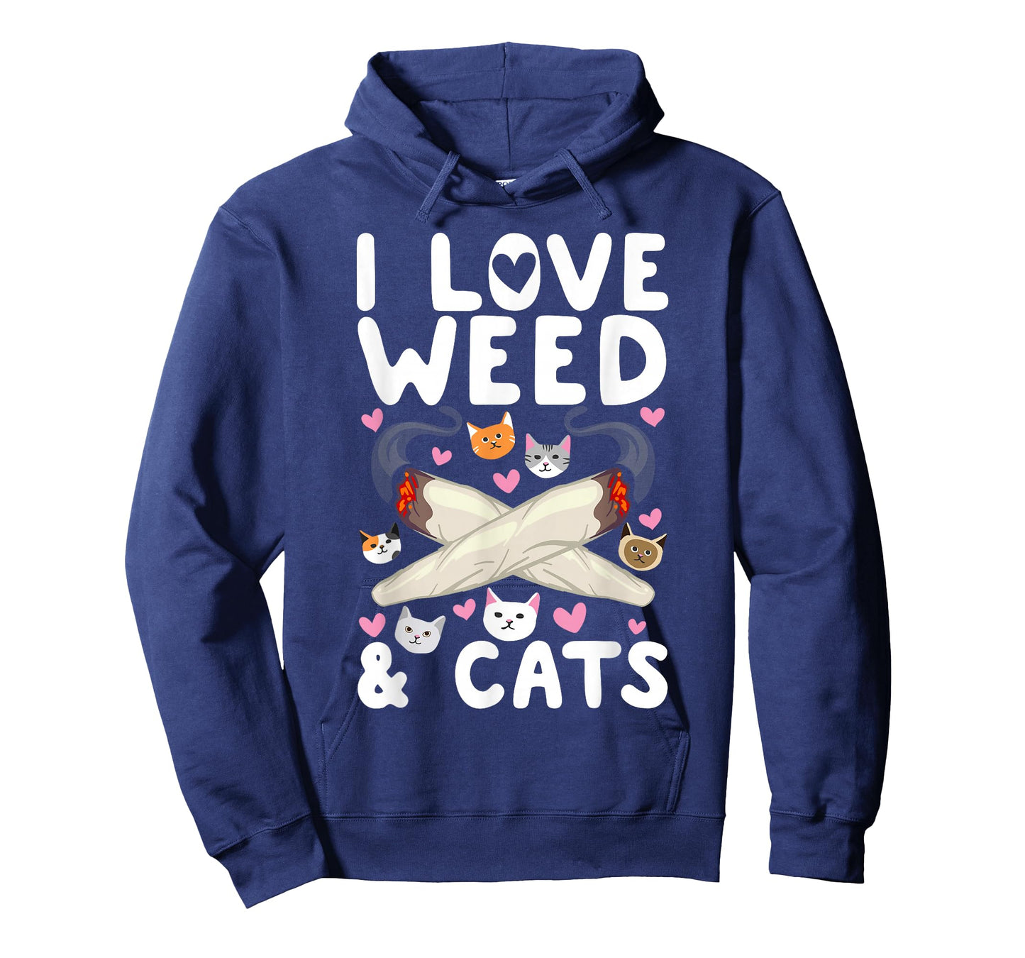 I Love Weed & Cats Cannabis Marijuana Pot Smoker Reefer Gift T-Shirt
