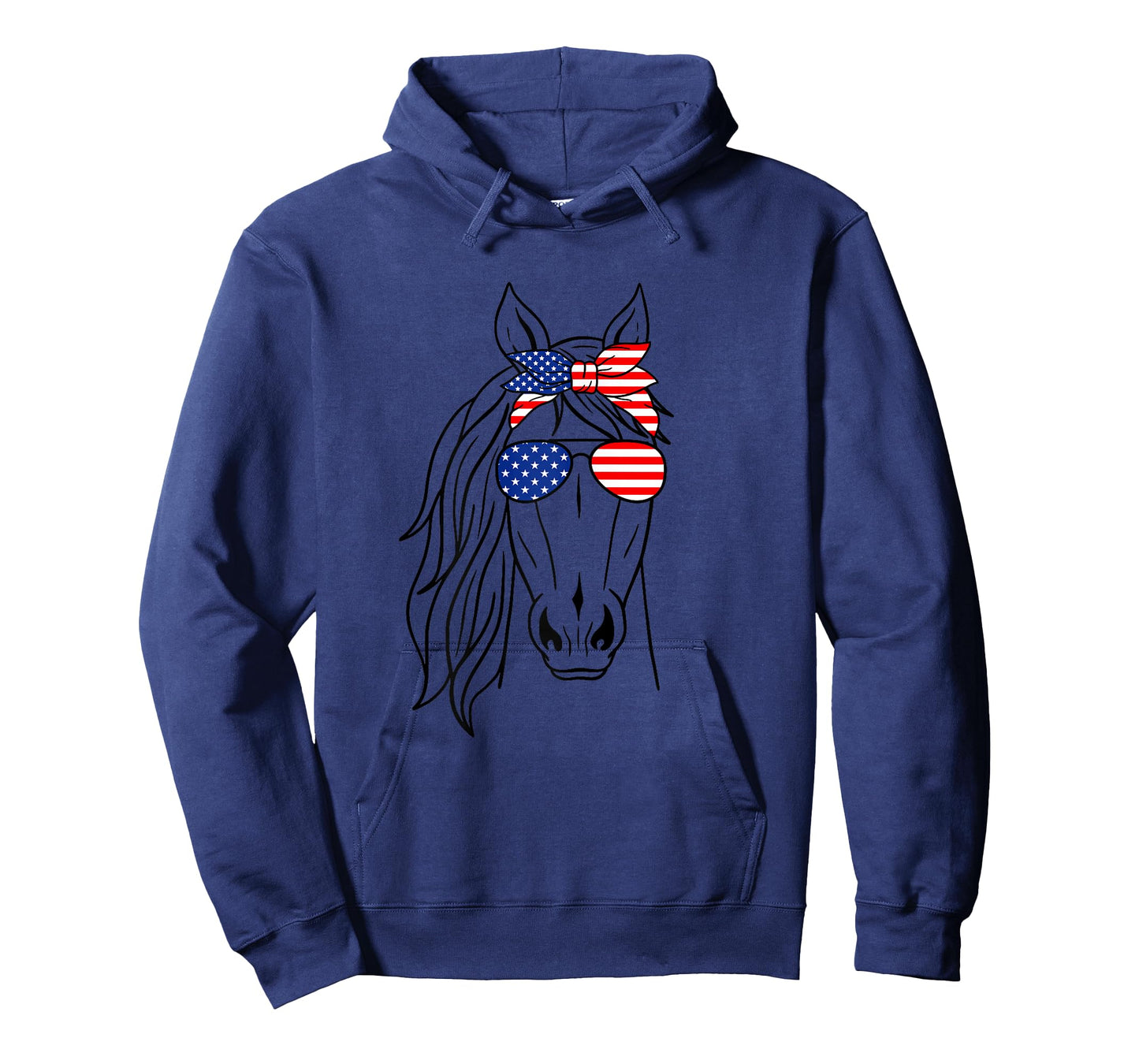 Patriotic Horse Bandana Girl 4th of July American Horse Flag T-Shirt