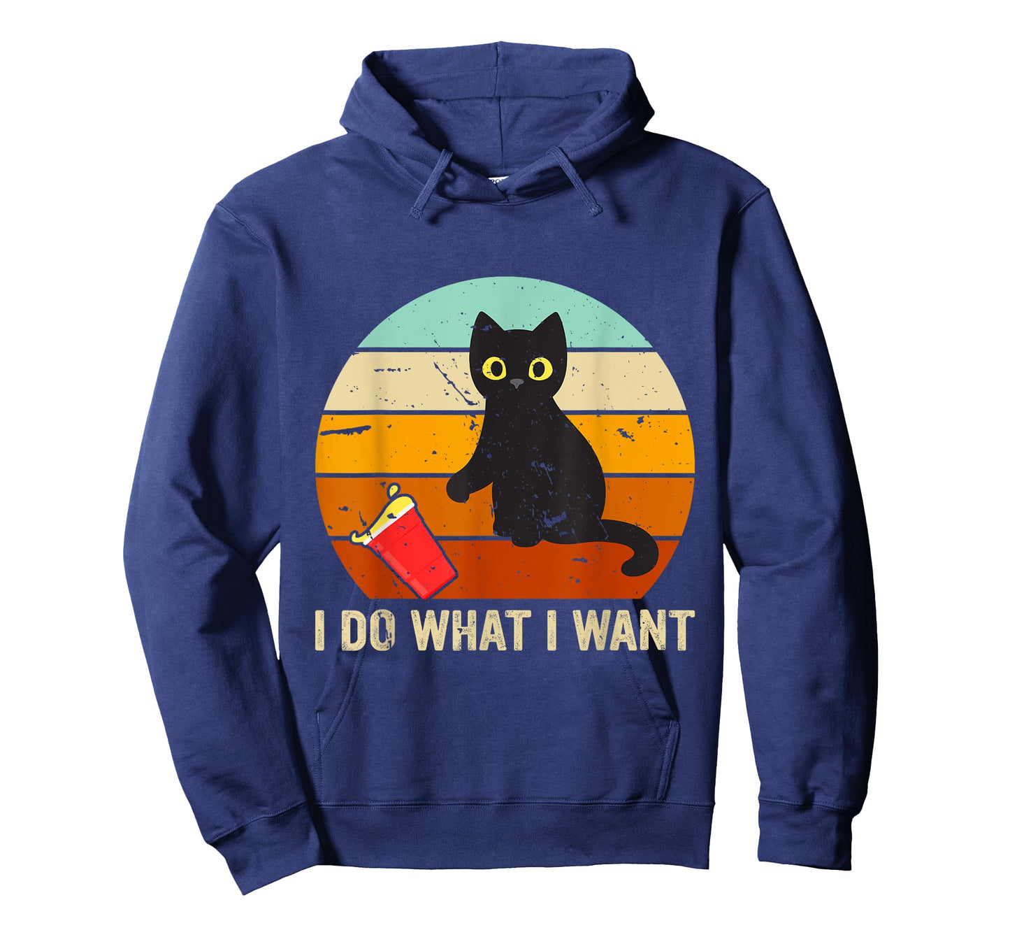 I Do What I Want Cat Coffee Black Cat Red Cup Funny Graphic Men Women Kids T-Shirt