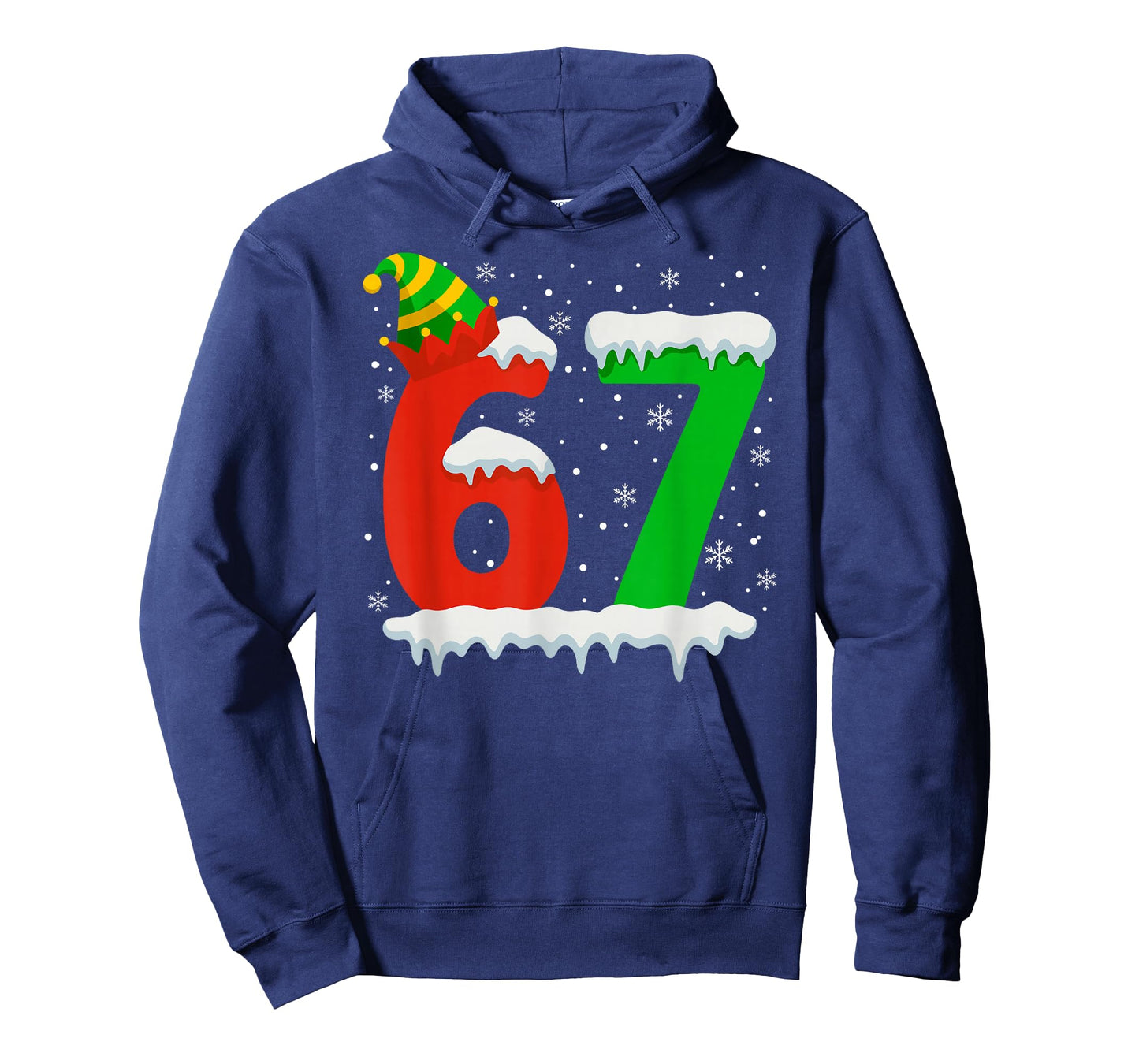 Funny Six Seven 67 Meme Saying 6 7 Elf Christmas Teens Boys T-Shirt