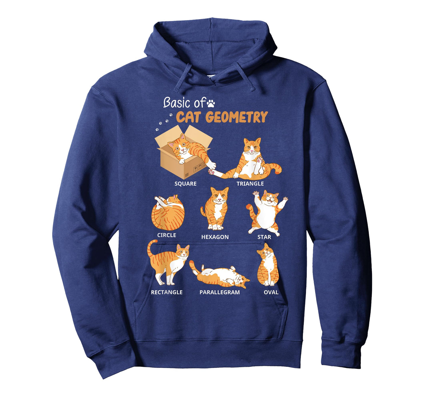 Basic Cat Geometry Cute Cat Lover Math School T-Shirt for Men Women Kids