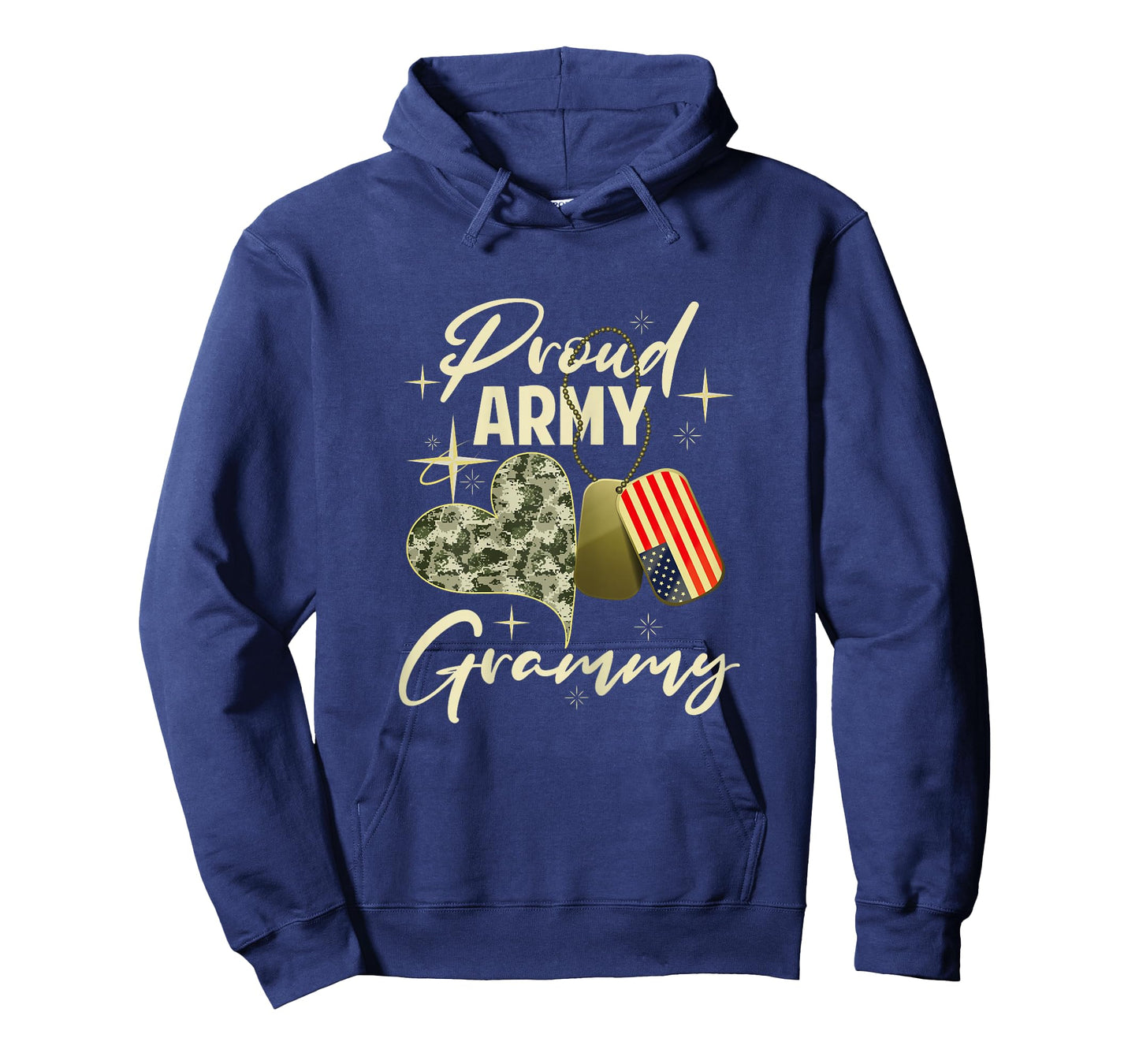 Proud Army Grammy Camouflage Mother's Day Dog Tag US Flag T-Shirt