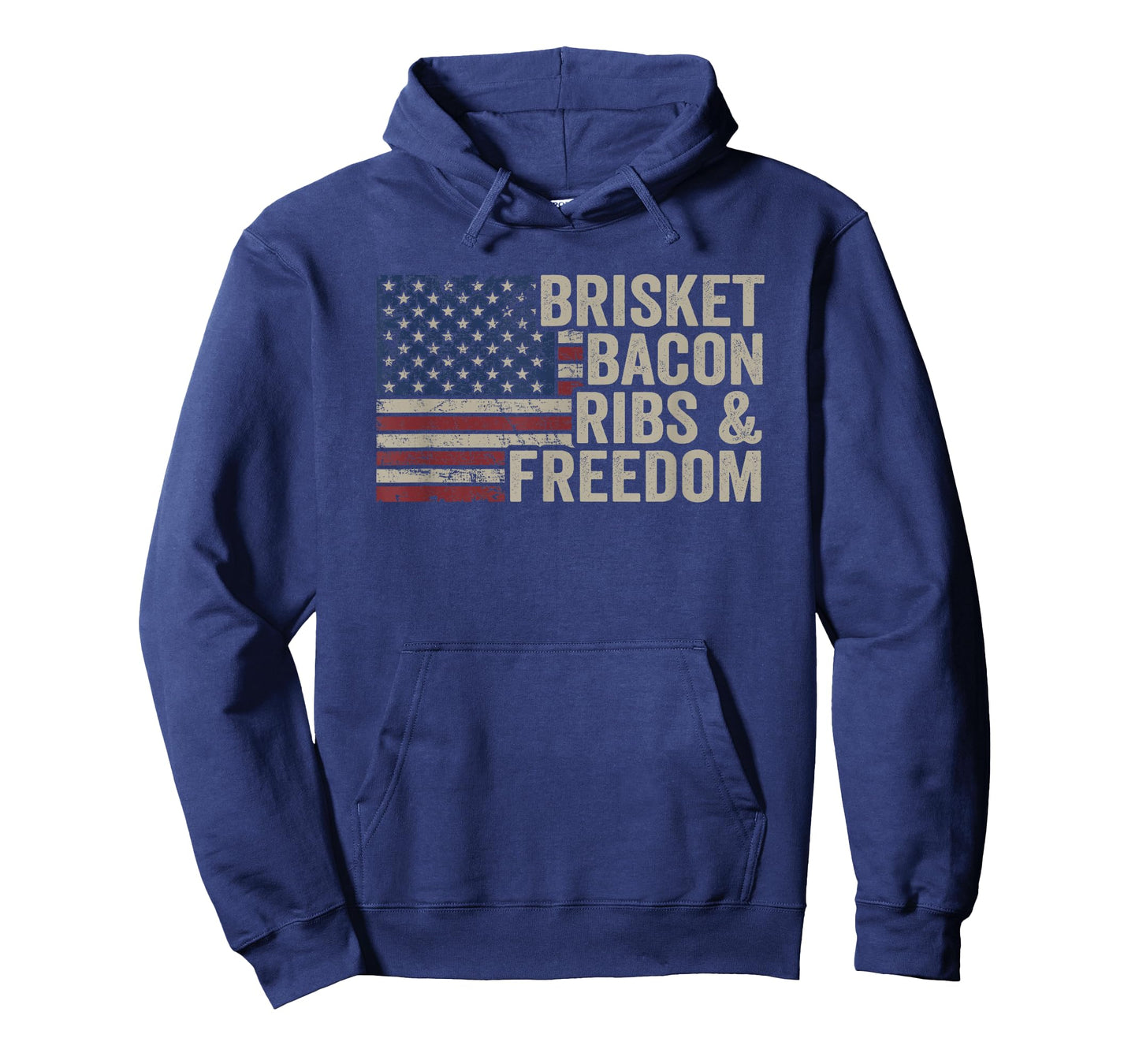 Brisket Bacon Ribs & Freedom - Grill BBQ Funny Meat Smoking T-Shirt