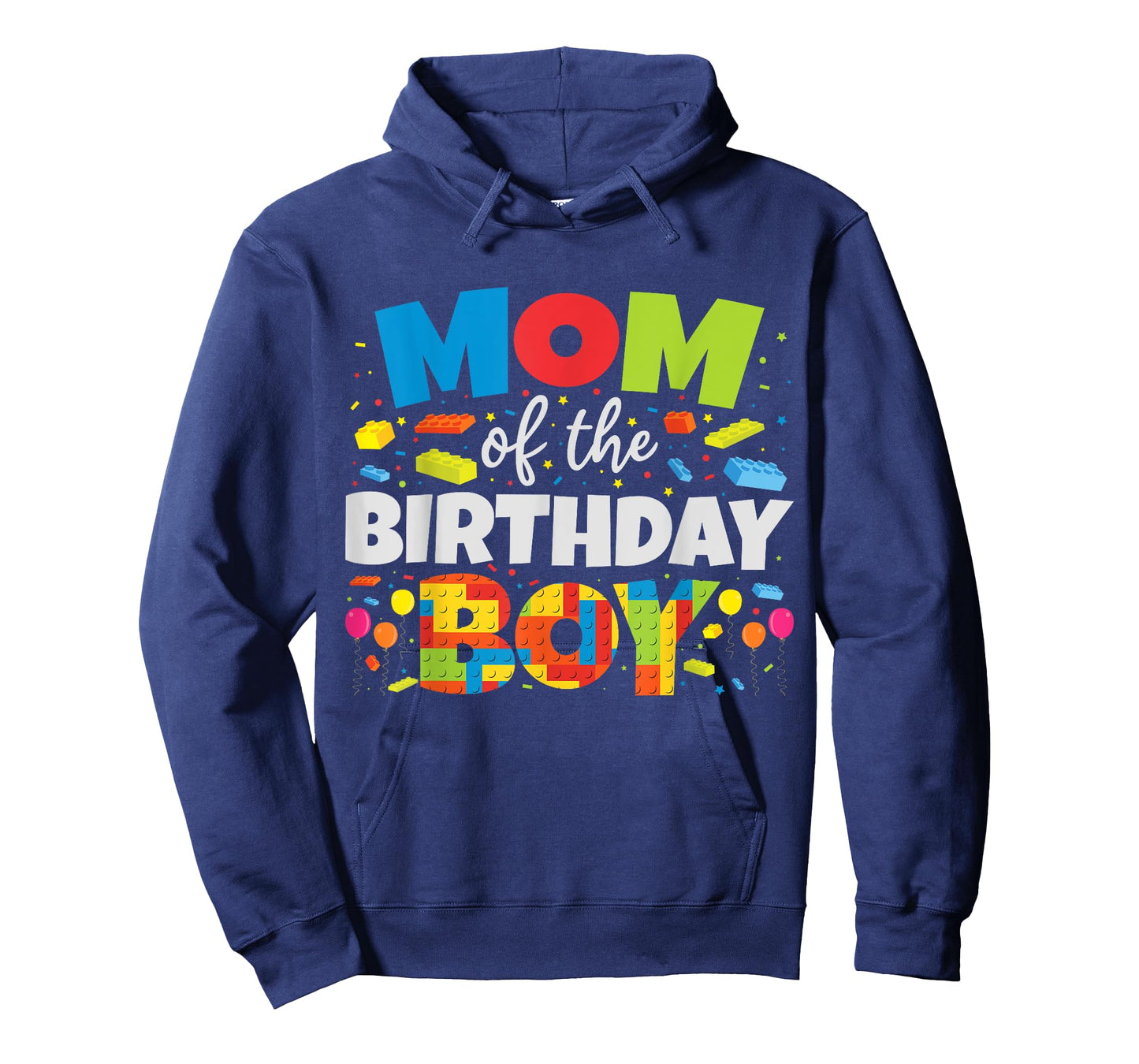 Mom Of The Birthday Boy Block Building Brick Builder T-Shirt