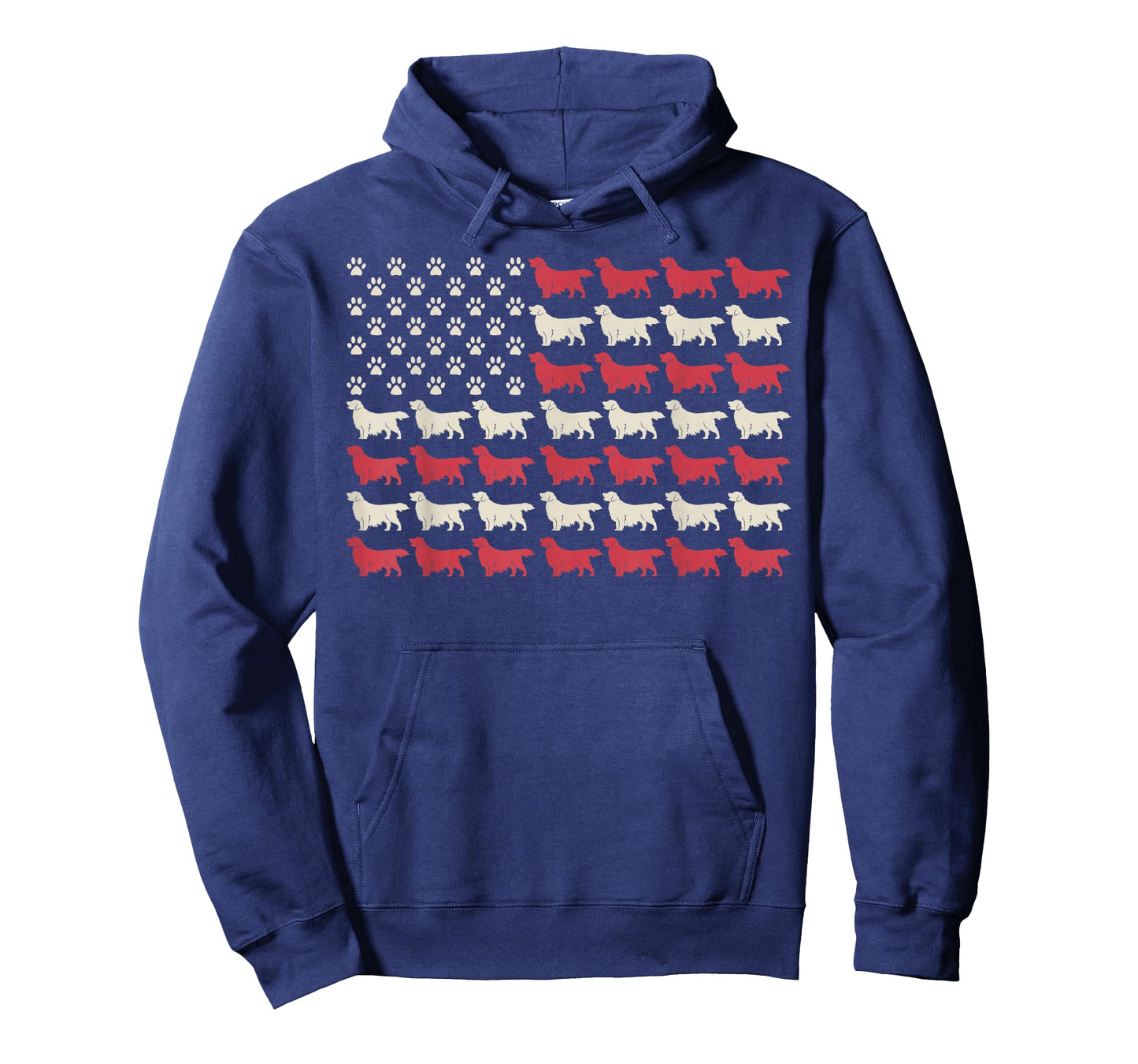 Golden Retriever Patriotic American Flag, 4th of July Dogs T-Shirt