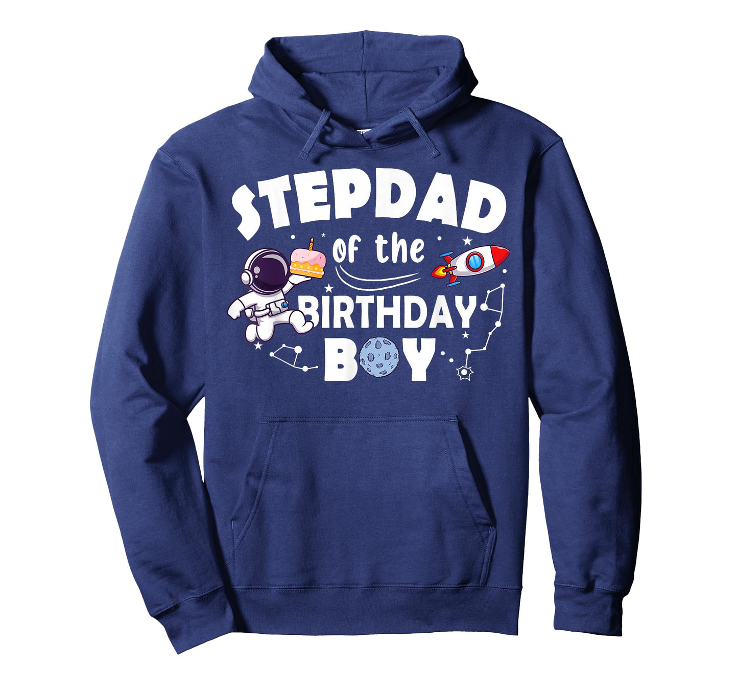 Stepdad Of The Birthday Astronaut Boy Space Theme T-Shirt
