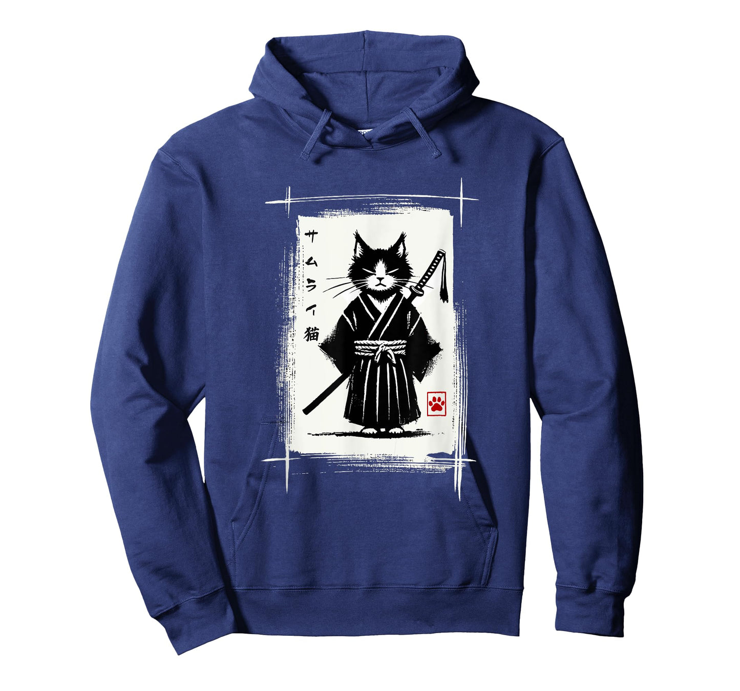 Samurai Cat Japanese Art Sumi-e Novelty Kawaii Funny Cat T-Shirt